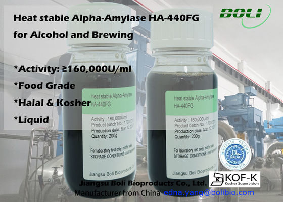 الأغذية السائلة تستخدم إنزيمات تخمير درجة حرارة عالية Alpha Amylase Ha-440fg 160000u / Ml