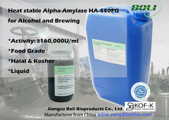 الأغذية السائلة تستخدم إنزيمات تخمير درجة حرارة عالية Alpha Amylase Ha-440fg 160000u / Ml