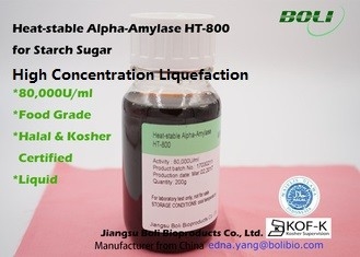 HT-800 80000 U / Ml Alpha Amylase Enzyme الحرارة مستقرة عالية التركيز التسييل