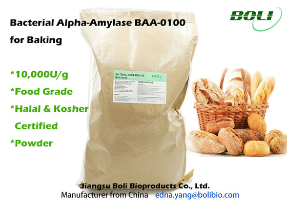 BAA-0100 إنزيمات الخبز البكتيرية ألفا أميليز 10000U / G في الغذاء